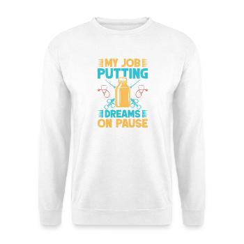 Anesthesiologist Dreams On Pause Anesthesia - Unisex Pullover - Weiß - Vorne - Alina (178cm) & Michal (187cm)