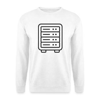 Server-Racklinien-Symbol - Unisex Pullover - Weiß - Vorne - Alina (178cm) & Michal (187cm)