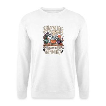 Brewing Somthing Spooky Gothische - Unisex Pullover - Weiß - Vorne - Alina (178cm) & Michal (187cm)