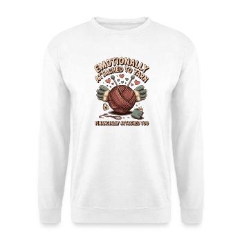 Knitting Lover – Yarn & Stricken Design - Unisex Pullover - Weiß - Vorne - Alina (178cm) & Michal (187cm)