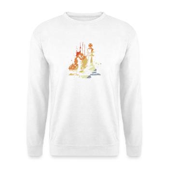 Schach Streetart - Unisex Pullover - Weiß - Vorne - Alina (178cm) & Michal (187cm)