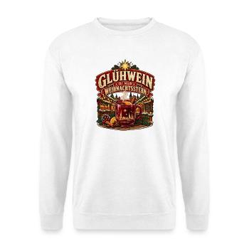 Glühwein ist mein Weihnachtsstern Weihnachtsmarkt - Unisex Pullover - Weiß - Vorne - Alina (178cm) & Michal (187cm)