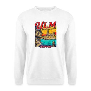 Retro Ulm Germany Cityscape Novelty For - Unisex Pullover - Weiß - Vorne - Alina (178cm) & Michal (187cm)