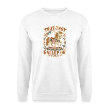 Pferde Kinder - Unisex Pullover - Weiß - Vorne - Alina (178cm) & Michal (187cm)