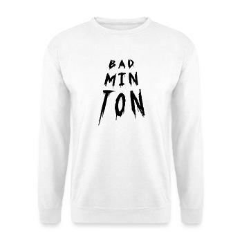 Badminton Typography  - Unisex Pullover - Weiß - Vorne - Alina (178cm) & Michal (187cm)