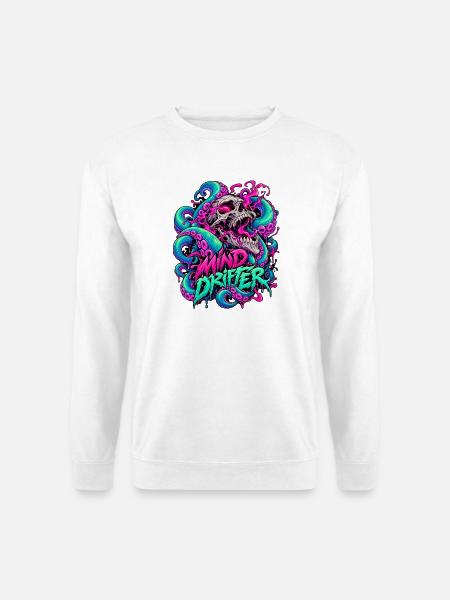 MindDrifter Skull Neon Tentakel - Unisex Pullover - Weiß