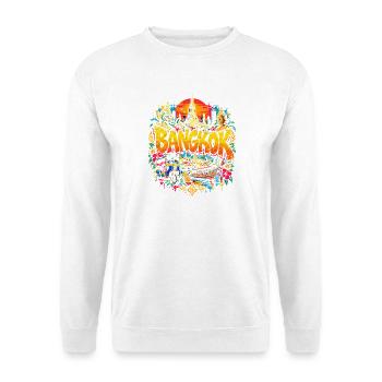 Bangkok Neon Tropenzauber - Unisex Pullover - Weiß - Vorne - Alina (178cm) & Michal (187cm)