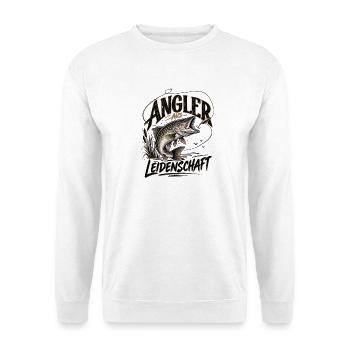 Angeln Hobby Angler aus Leidenschaft Fische - Unisex Pullover - Weiß - Vorne - Alina (178cm) & Michal (187cm)