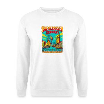 Bremerhaven Germany Waterfront Cityscape Cottbus - Unisex Pullover - Weiß - Vorne - Alina (178cm) & Michal (187cm)