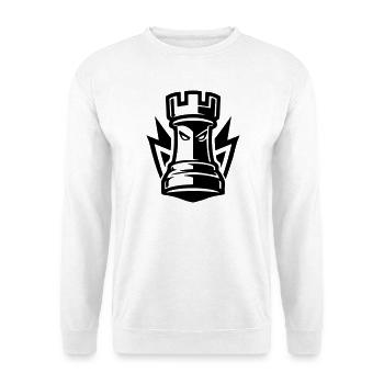 schach turm - Unisex Pullover - Weiß - Vorne - Alina (178cm) & Michal (187cm)