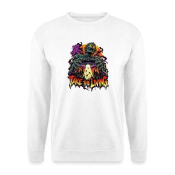 Take the Living: Alien Zombie Abduction - Unisex Pullover - Weiß - Vorne - Alina (178cm) & Michal (187cm)