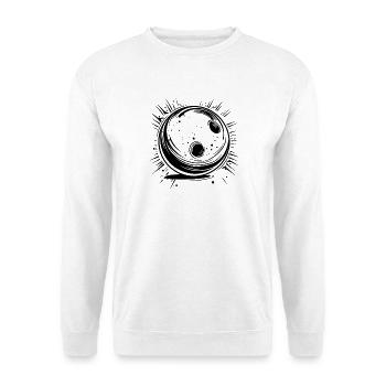 Bowlingkugel Skizze - Unisex Pullover - Weiß - Vorne - Alina (178cm) & Michal (187cm)