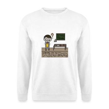 Der fälschende Philosoph - Unisex Pullover - Weiß - Vorne - Alina (178cm) & Michal (187cm)