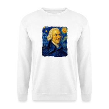 Adam Smith Sternennächte - Unisex Pullover - Weiß - Vorne - Alina (178cm) & Michal (187cm)