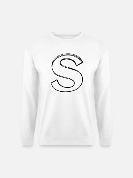 Buchstabe S handgezeichnet - Unisex Pullover - Weiß