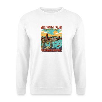 City Middlesbrough England Teesside Riverbank - Unisex Pullover - Weiß - Vorne - Alina (178cm) & Michal (187cm)