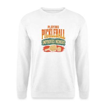  Pickleball Spielen Verbessert Das Gedächtnis, - Unisex Pullover - Weiß - Vorne - Alina (178cm) & Michal (187cm)