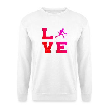 Pickleball Profi Geschenk für Pickleballspiel Fans - Unisex Pullover - Weiß - Vorne - Alina (178cm) & Michal (187cm)