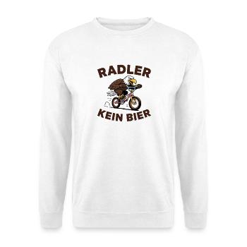  Radler Kein Bier Adler Fahrrad Humor Spruch Für - Unisex Pullover - Weiß - Vorne - Alina (178cm) & Michal (187cm)