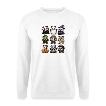  Halloween-pandas-kostüm Vampir Geist Hexe Mumie - Unisex Pullover - Weiß - Vorne - Alina (178cm) & Michal (187cm)