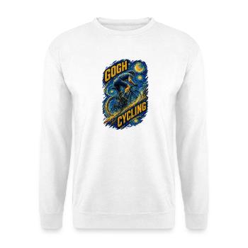 Gogh Radfahren Starry Bike Kunst - Unisex Pullover - Weiß - Vorne - Alina (178cm) & Michal (187cm)