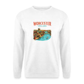 City Vintage Worcester England River Severn Art - Unisex Pullover - Weiß - Vorne - Alina (178cm) & Michal (187cm)