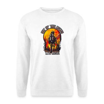Wildland Feuerwehr Held der Waldbrandbekämpfung - Unisex Pullover - Weiß - Vorne - Alina (178cm) & Michal (187cm)