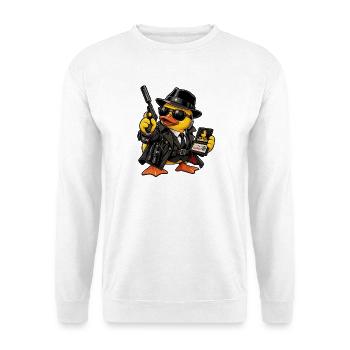 00-QUAK – Der Spion - Unisex Pullover - Weiß - Vorne - Alina (178cm) & Michal (187cm)