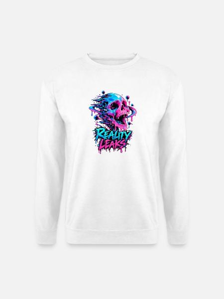 Reality Leaks Neon Skull - Unisex Pullover - Weiß