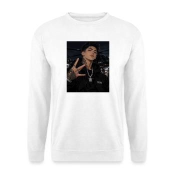 Nachtglanz Tattooheld im Hoodie - Unisex Pullover - Weiß - Vorne - Alina (178cm) & Michal (187cm)