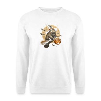Seekuh-Hexe Halloween Seekuh - Unisex Pullover - Weiß - Vorne - Alina (178cm) & Michal (187cm)