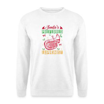 Euphonium Santa´s Preferred Euphonist Baritone - Unisex Pullover - Weiß - Vorne - Alina (178cm) & Michal (187cm)