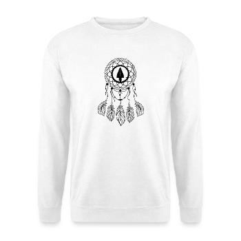 Indianer Ureinwohner Traumfänger Western - Unisex Pullover - Weiß - Vorne - Alina (178cm) & Michal (187cm)