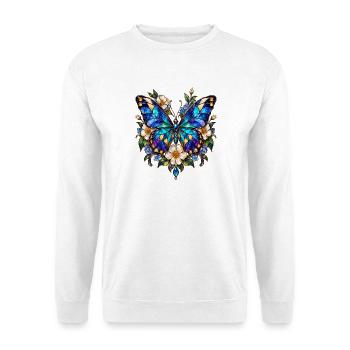 Schmetterlinge Schöner Schmetterling - Unisex Pullover - Weiß - Vorne - Alina (178cm) & Michal (187cm)