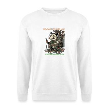 Sysadmin T-Shirt Server Kabelsalat IT Admin - Unisex Pullover - Weiß - Vorne - Alina (178cm) & Michal (187cm)