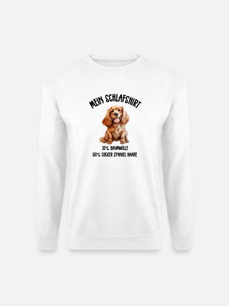 Cocker Spaniel Schlafshirt Froh - Unisex Pullover - Weiß
