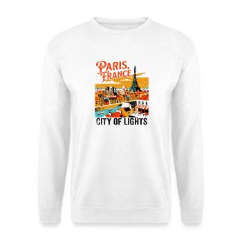 View Paris France City Of Lights Travel - Unisex Pullover - Weiß - Vorne - Alina (178cm) & Michal (187cm)