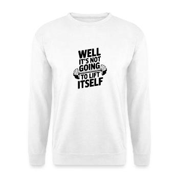 Nun, es wird sich nicht von selbst heben - Unisex Pullover - Weiß - Vorne - Alina (178cm) & Michal (187cm)