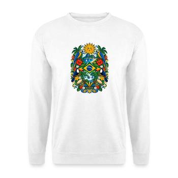 Brasilien | Amazonas, Tukane & Samba - Unisex Pullover - Weiß - Vorne - Alina (178cm) & Michal (187cm)