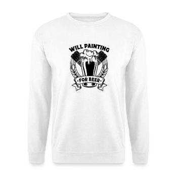 Lustige Geschenke Für Hausmaler Berufs Maler Ideen - Unisex Pullover - Weiß - Vorne - Alina (178cm) & Michal (187cm)