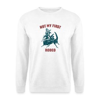 Not My First Rodeo Frosch - Unisex Pullover - Weiß - Vorne - Alina (178cm) & Michal (187cm)