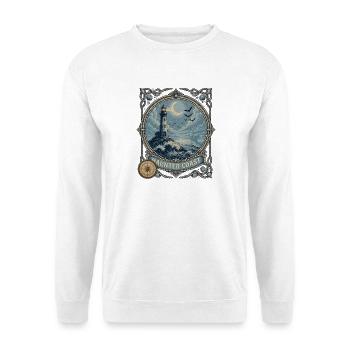 Haunted Coast Leuchtturm Küste - Unisex Pullover - Weiß - Vorne - Alina (178cm) & Michal (187cm)