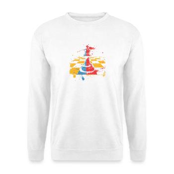 Schachfigur - Unisex Pullover - Weiß - Vorne - Alina (178cm) & Michal (187cm)