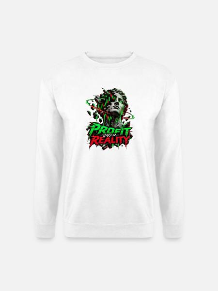 Profit Over Reality Neon Break - Unisex Pullover - Weiß