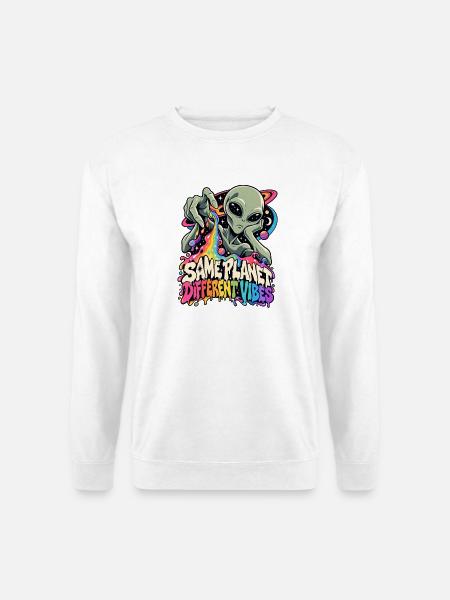 Gleicher Planet, andere Vibes - Unisex Pullover - Weiß