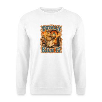  Totally Kiln It Capybara Keramik Groovy Retro - Unisex Pullover - Weiß - Vorne - Alina (178cm) & Michal (187cm)