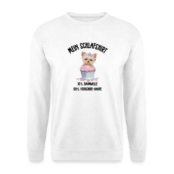 Yorkshire Terrier Cupcake Pyjama - Unisex Pullover - Weiß - Vorne - Alina (178cm) & Michal (187cm)