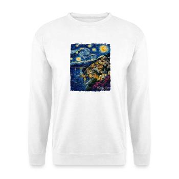 Italien Mediterran Amalfi Coast Sternennacht - Unisex Pullover - Weiß - Vorne - Alina (178cm) & Michal (187cm)