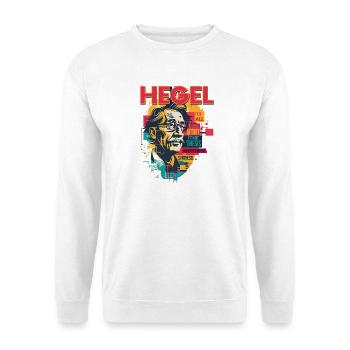 Hegel Pop Art: Thesis & Synthesis - Unisex Pullover - Weiß - Vorne - Alina (178cm) & Michal (187cm)