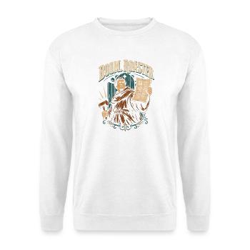 Boom Geröstet - Unisex Pullover - Weiß - Vorne - Alina (178cm) & Michal (187cm)